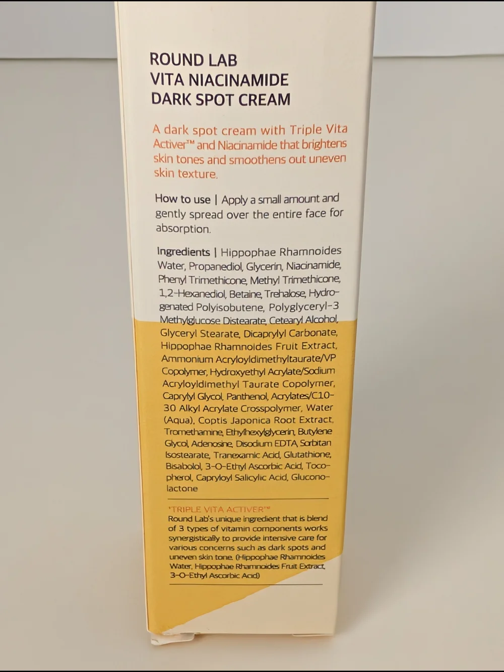 Round Lab Vita Niacinamide Dark Spot Cream New Face Moisturizer Korea 50 ml